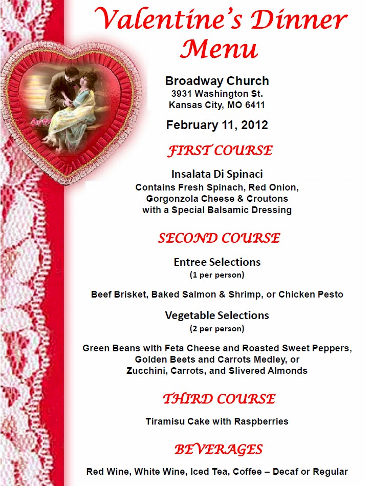 2012 Dinner Menu